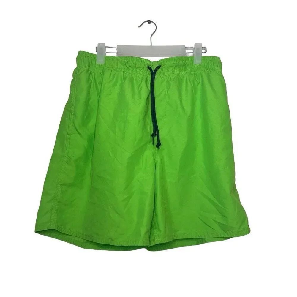 Simply Styled By Sears Elastic Waist Drawstring Swim Board Shorts Green Medium